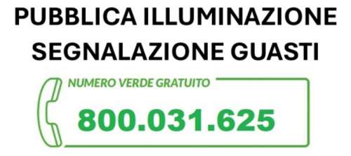Servizio di pubblica illuminazione- Numero verde segnalazione guasti
