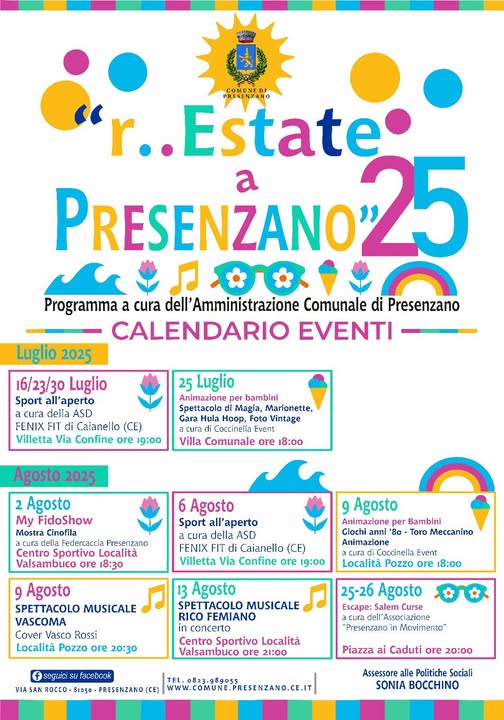programma estivo rEstate a Presenzano 2025
